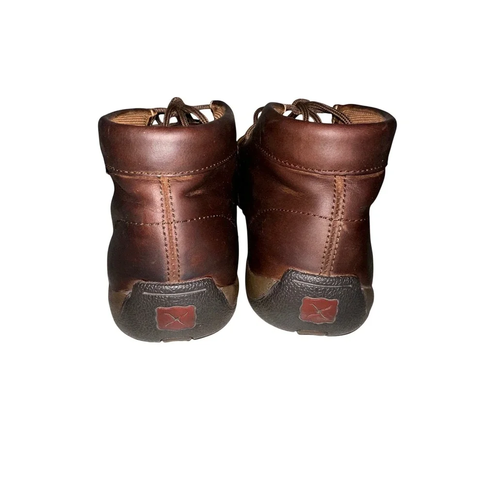 Twisted X Mens Brown Leather Driving Mocs Lace Up Steel Toe Chukka Boot MDMSM01